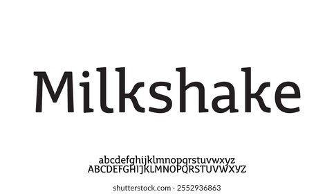 Milkshake, letras e números elegantes de luxo premium. Tipo de casamento vintage clássico fonte serif decorativo vintage retro. ilustração vetor criativo