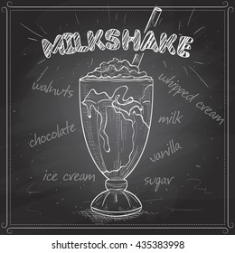 Milkshake scetch on a black board