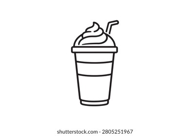 Milkshake shake Outline Vector Icon