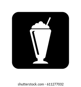 milkshake silhouette isolated icon vector illustration design