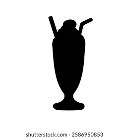 Milkshake silhouette vector icon sign symbol illustration design.