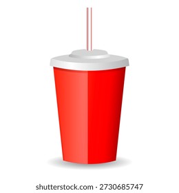 Milkshake or soda drink cup vector illustration isolated on white background