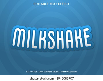 milkshake text effect template design use for business brand and logo