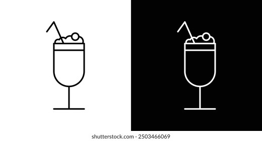 Milkshake thin line vector icon set.