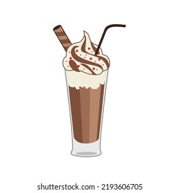 Milkshake with vanilla and chocolate is suitable for use in the culinary field