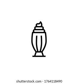 Milkshake vector icon in black line style icon, style isolated on white background