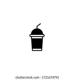 Milkshake vector icon in black solid flat design icon isolated on white background