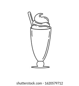 milkshake vector icon. Ice cream illustration sign. cream cocktail symbol.