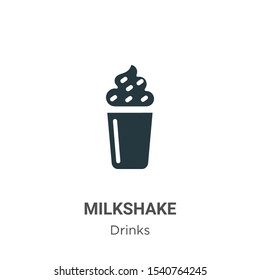 Milkshake vector icon on white background. Flat vector milkshake icon symbol sign from modern drinks collection for mobile concept and web apps design.