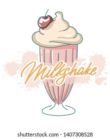 milkshake vector illustration of a cocktail. logo design for bar, cafe. top summer cocktails