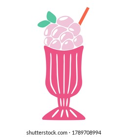 Milkshake vector illustration isolated on white background. Abstract flat illustration