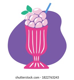 Milkshake vector illustration isolated on white background. Abstract flat illustration