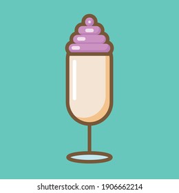 Milkshake. 
Vector illustration for menu design, recipes, cooking