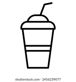 Milkshake Vector Line Icon Design