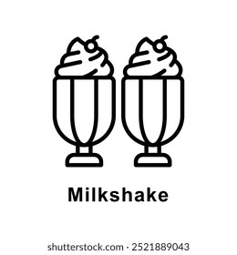 Ilustração do estilo de ícone de Contorno do vetor Milkshake. Símbolo no plano de fundo branco EPS 10 Arquivo