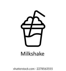 Milchshake-Vektorgrafik       Umrisssymbole. Einfache Stockillustrationsmaterial