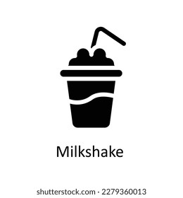 Milkshake Vector       Solid Icons. Simple stock illustration stock