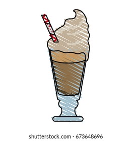 milkshake and whipped cream design 