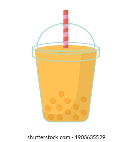 milkshake with a yellow color and bubbles vector illustration design