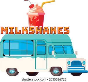 Milkshakes car icon vector design