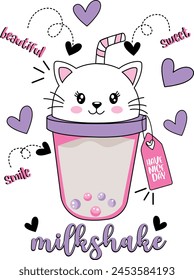 milkshale cat love cute beauty girl