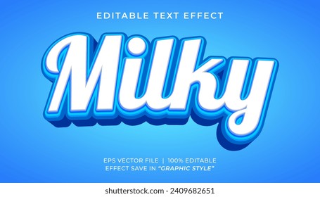 Milky drink 3d editable text effect template