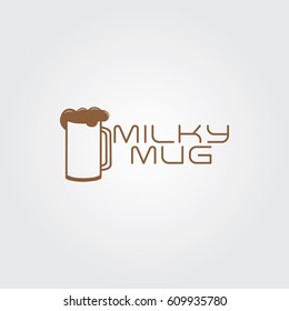 Milky Mug  Logo Template Design.