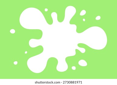Milky splash, abstract spot of liquid with drops, splashes, isolated, vector illustration. Organic is a simple element for the design of dairy products, labels, banners with a place for text
