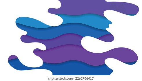 puntos de leche con olas de color azul violeta