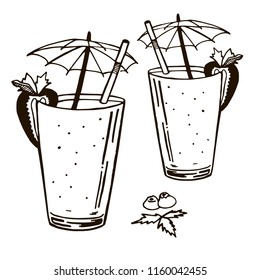 milky strawberry cocktail