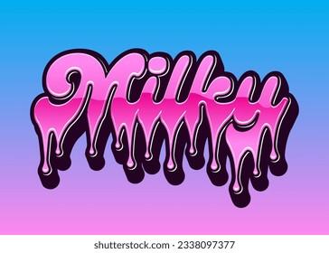 Milky Text effect vector background. Vector eps 10