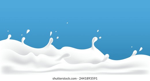 milky waves background. additional elements of milk design