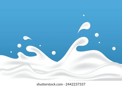 milky waves background. additional elements of milk design