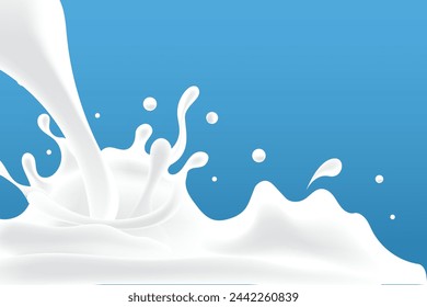 milky waves background. additional elements of milk design