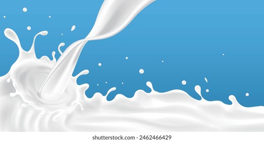 milky waves background. additional elements of milk design