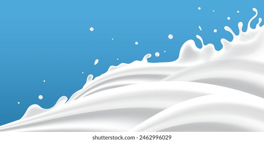 milky waves background. additional elements of milk design