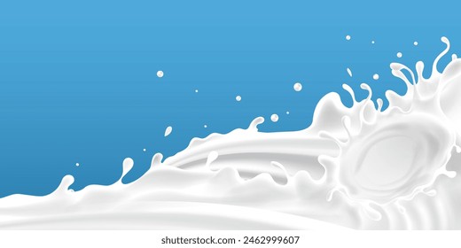 fondo de las ondas lechosas. Elementos adicionales del diseño de la leche