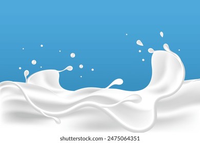 fondo de las ondas lechosas. Elementos adicionales del diseño de la leche