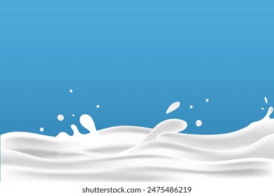 milky waves background. additional elements of milk design