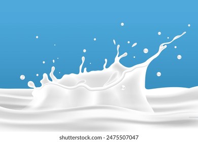 fondo de las ondas lechosas. Elementos adicionales del diseño de la leche