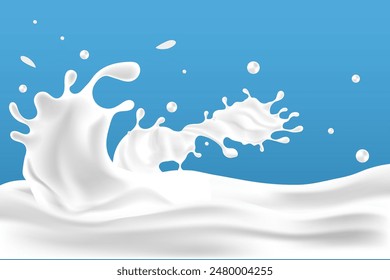 fondo de las ondas lechosas. Elementos adicionales del diseño de la leche