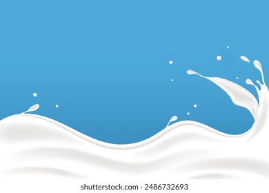 fondo de las ondas lechosas. Elementos adicionales del diseño de la leche