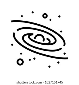 Milky Way Galaxy Line Icon Vector. Milky Way Galaxy Sign. Isolated Contour Symbol Black Illustration