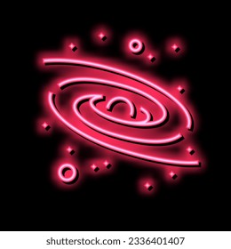 milky way galaxy neon light sign vector. milky way galaxy illustration