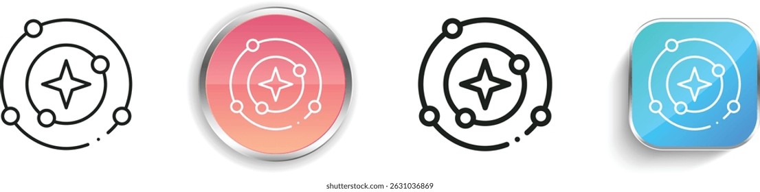 milky way icon. Thin Linear, Regular and Button Style Design Isolated On White Background