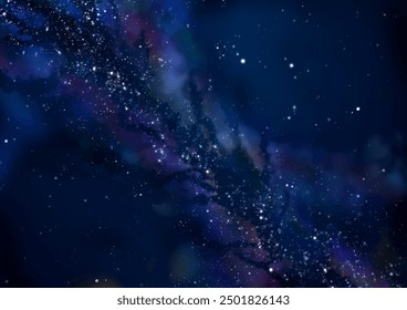 Milky Way and Nebula Space Night Sky Starry Sky