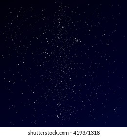 Milky Way On Night Star Sky. Stars Dark Background. Stock Vector.