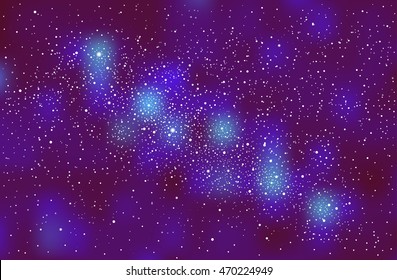 Milky way on night starry sky in violet colors. Outer space background.
