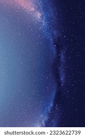 Milky Way, stars and nebula. Blue space background. Night starry sky