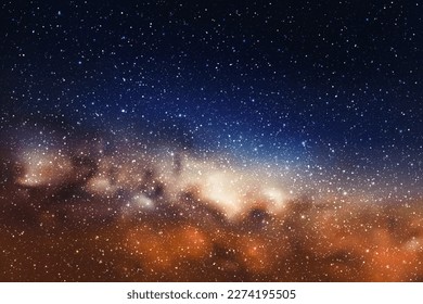 Milky Way, stars and nebula. Night starry sky. Space vector background